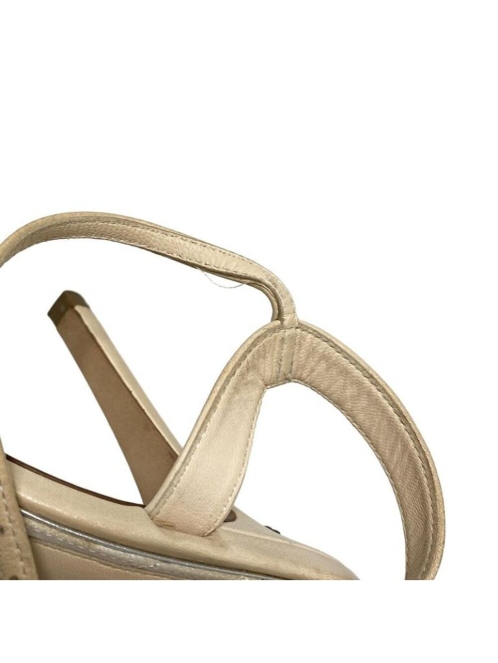 Chanel Sandals 38 Beige Coco Mark Outsole Reupholstered Leather - Picture 12 of 12